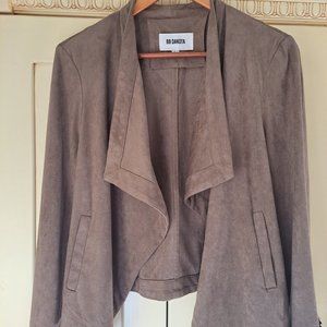 BB Dakota faux suede drape front tan jacket. Size Large